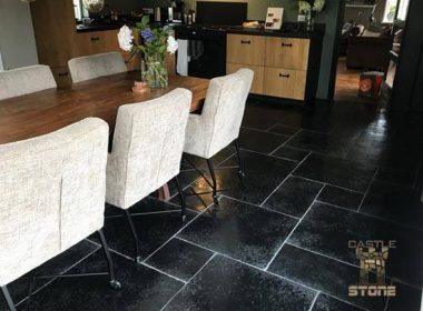 Castle Stone Black Antiek Groot Wildverband Vloertegels keuken entree