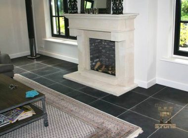 Castle Stone Black Gezoet Groot Wildverband vloertegels Salon