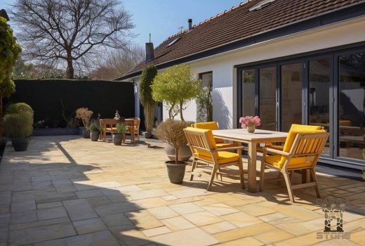 Castle Stone tuin terras tandur yellow terrastegels