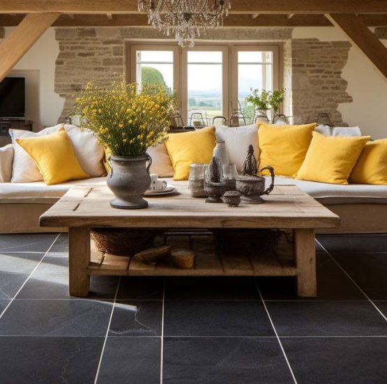 Living klassiek met hout Castle Stone tegels breed