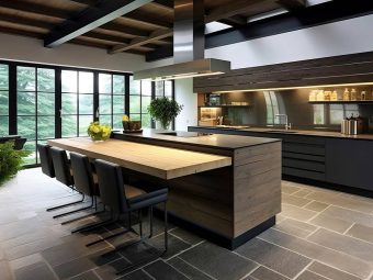 Moderne keuken met Castle Stone tegels breed